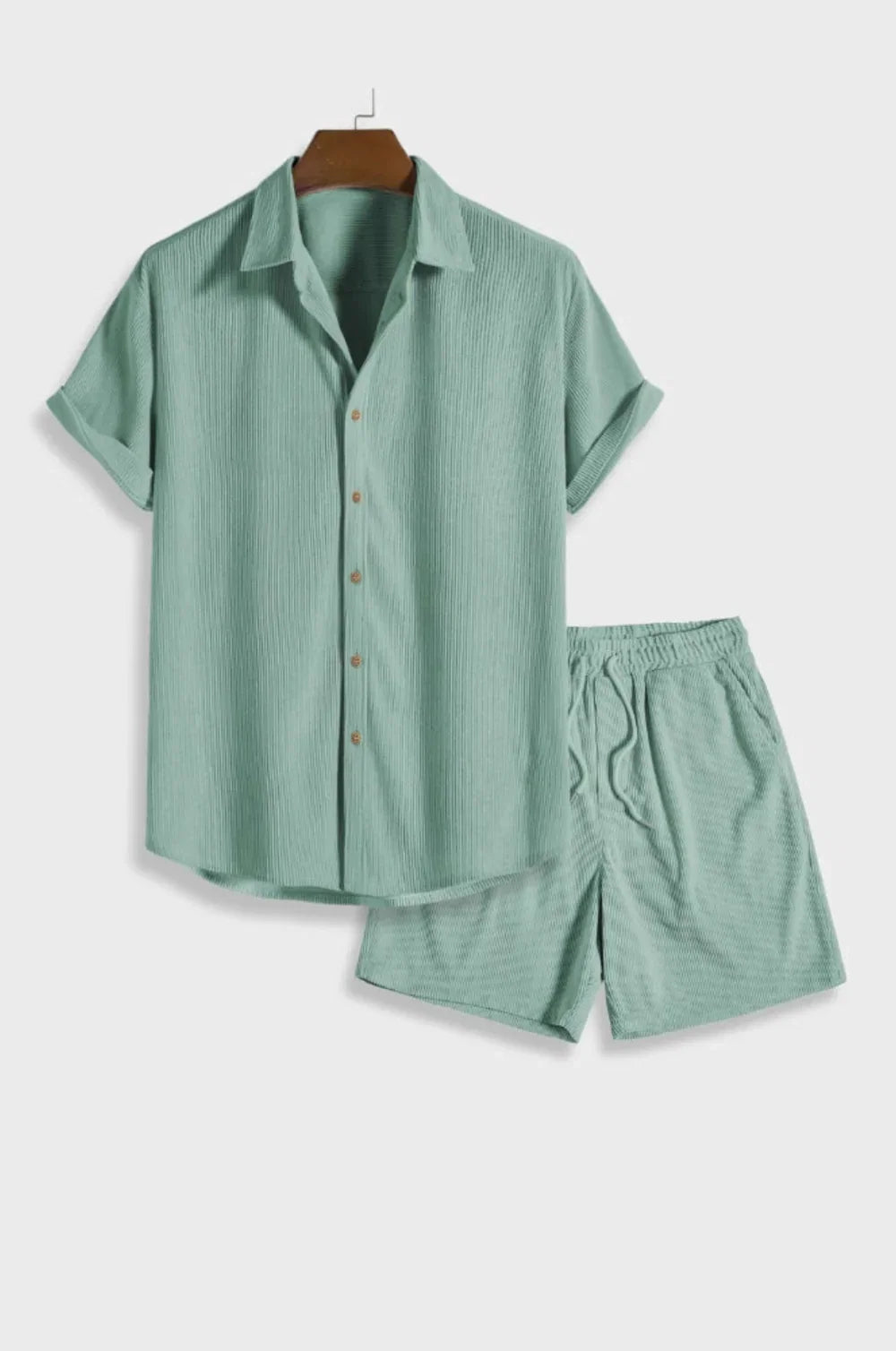 Cyrus | Conjunto de Verano con Textura Waffle - Verde