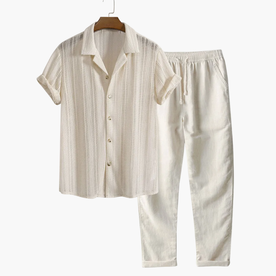 Tobias | Camisa Texturizada y Pantalón a Juego - S