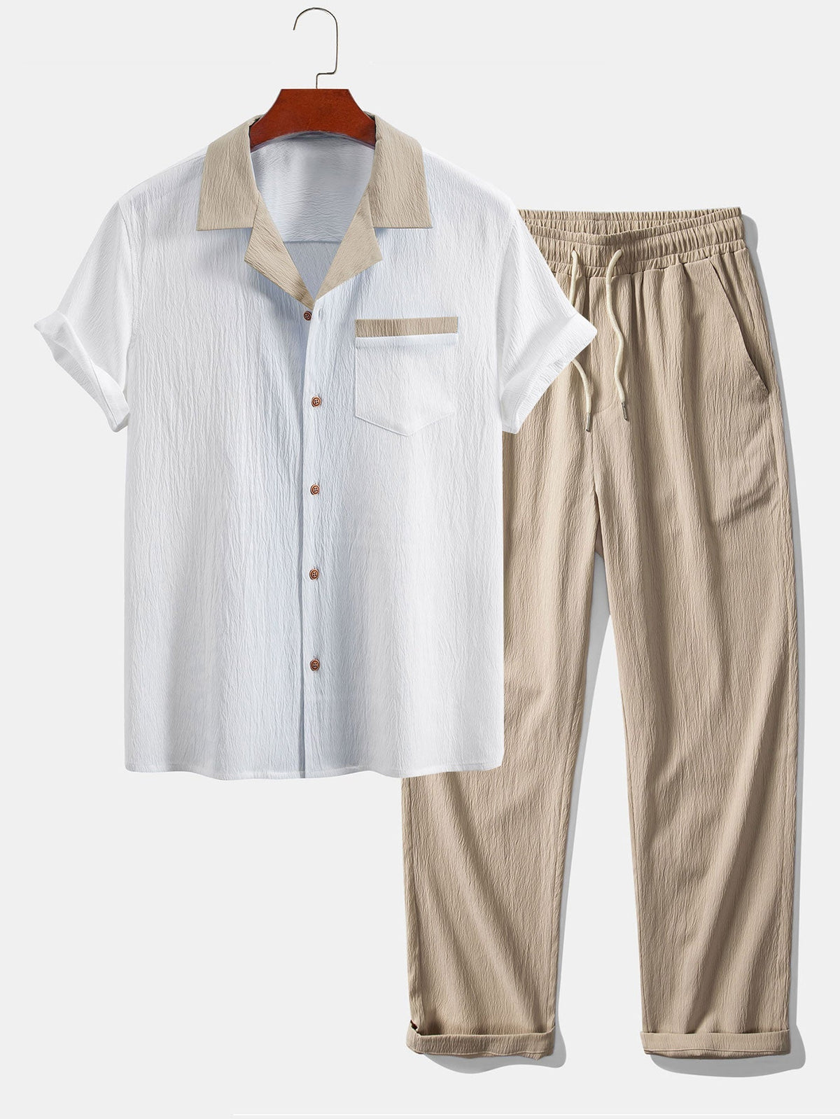 Amaro | Camisa Cubana de Lino y Pantalón - Camel