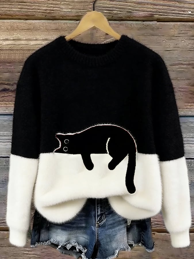 NINA | Jersey de mujer con estampado de gato