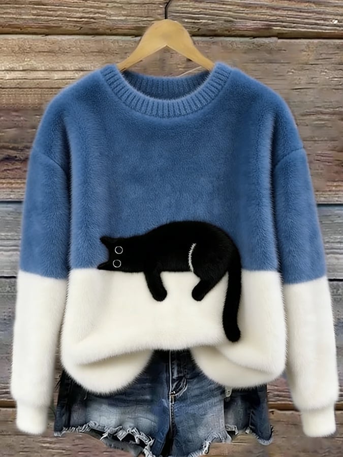 NINA | Jersey de mujer con estampado de gato