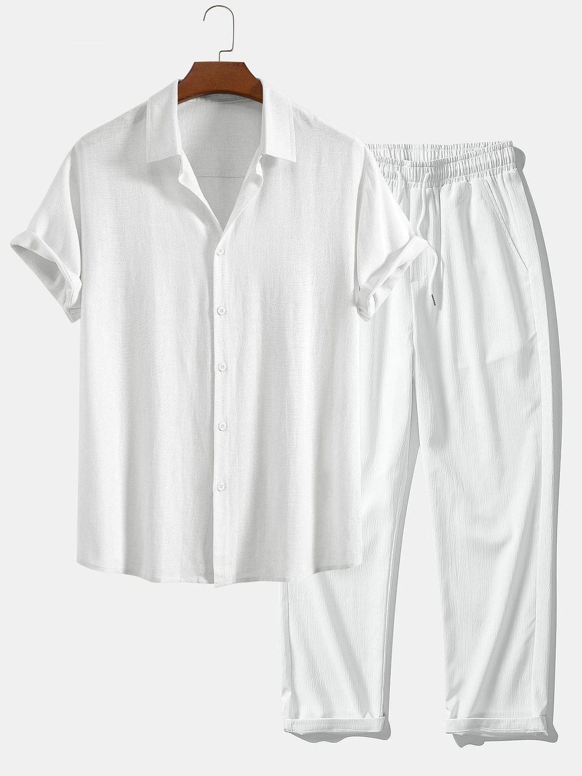 Basile | Camisa de Verano y Pantalón a Juego - Blanco