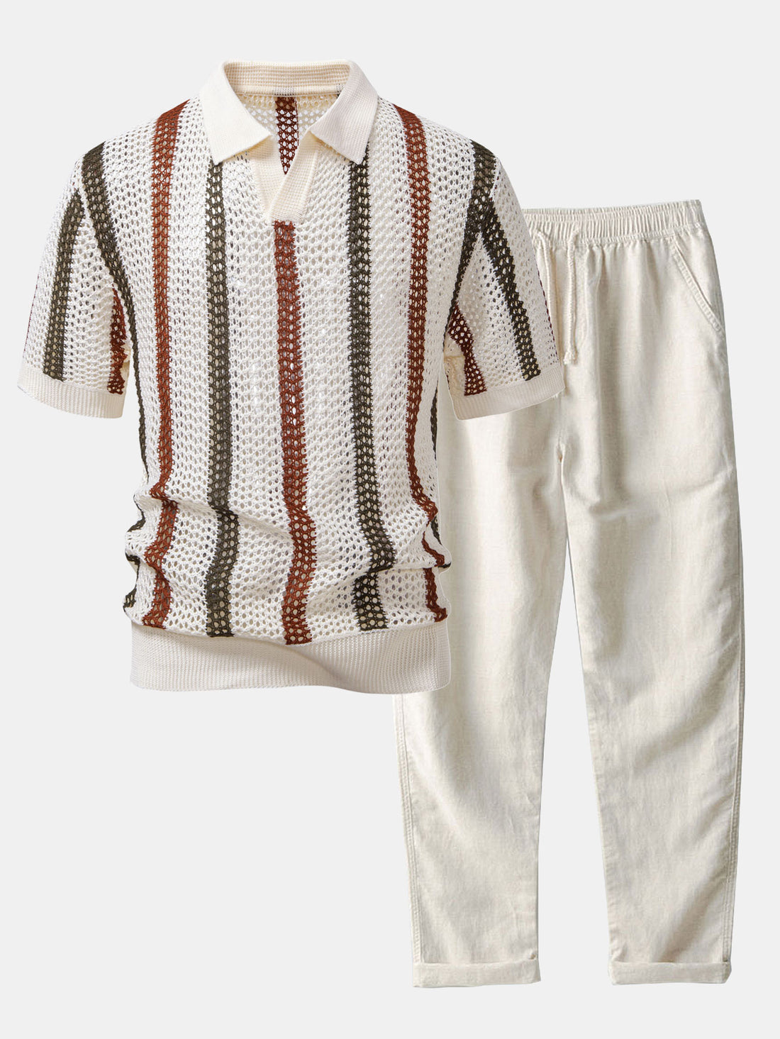 Hollis | Conjunto de Camisa y Pantalón de Verano - Beige