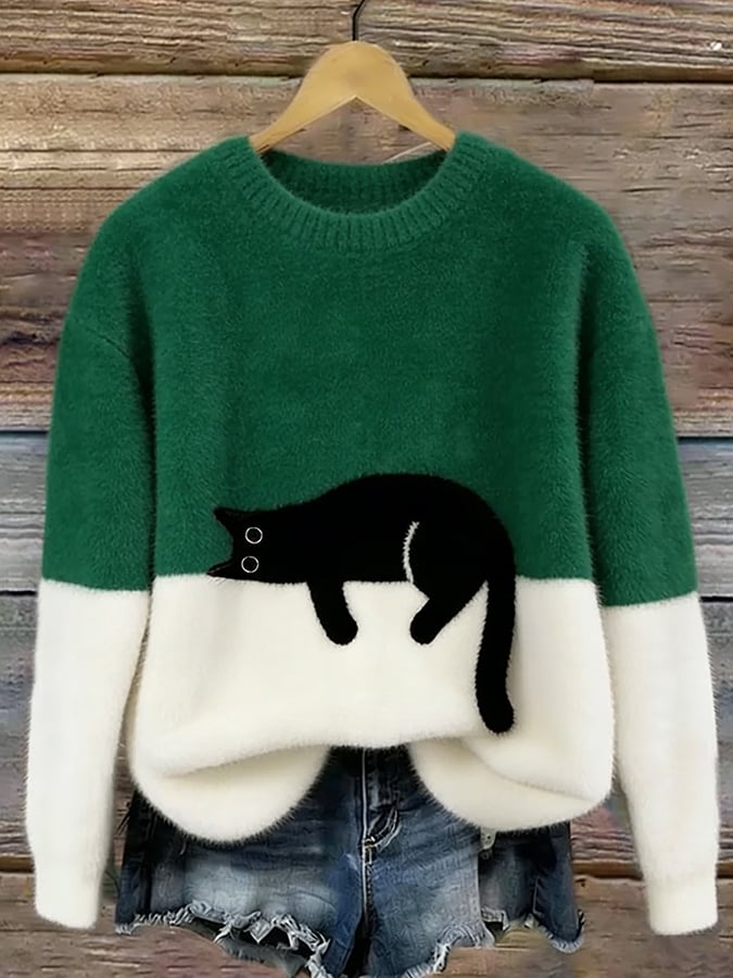 NINA | Jersey de mujer con estampado de gato