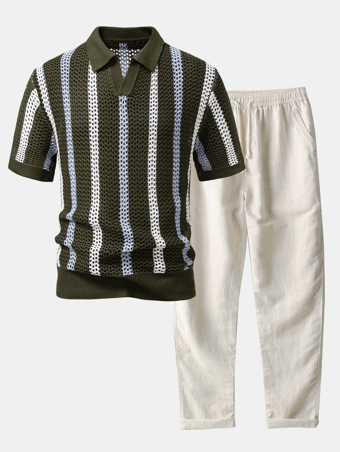 Hollis | Conjunto de Camisa y Pantalón de Verano - Verde Oscuro