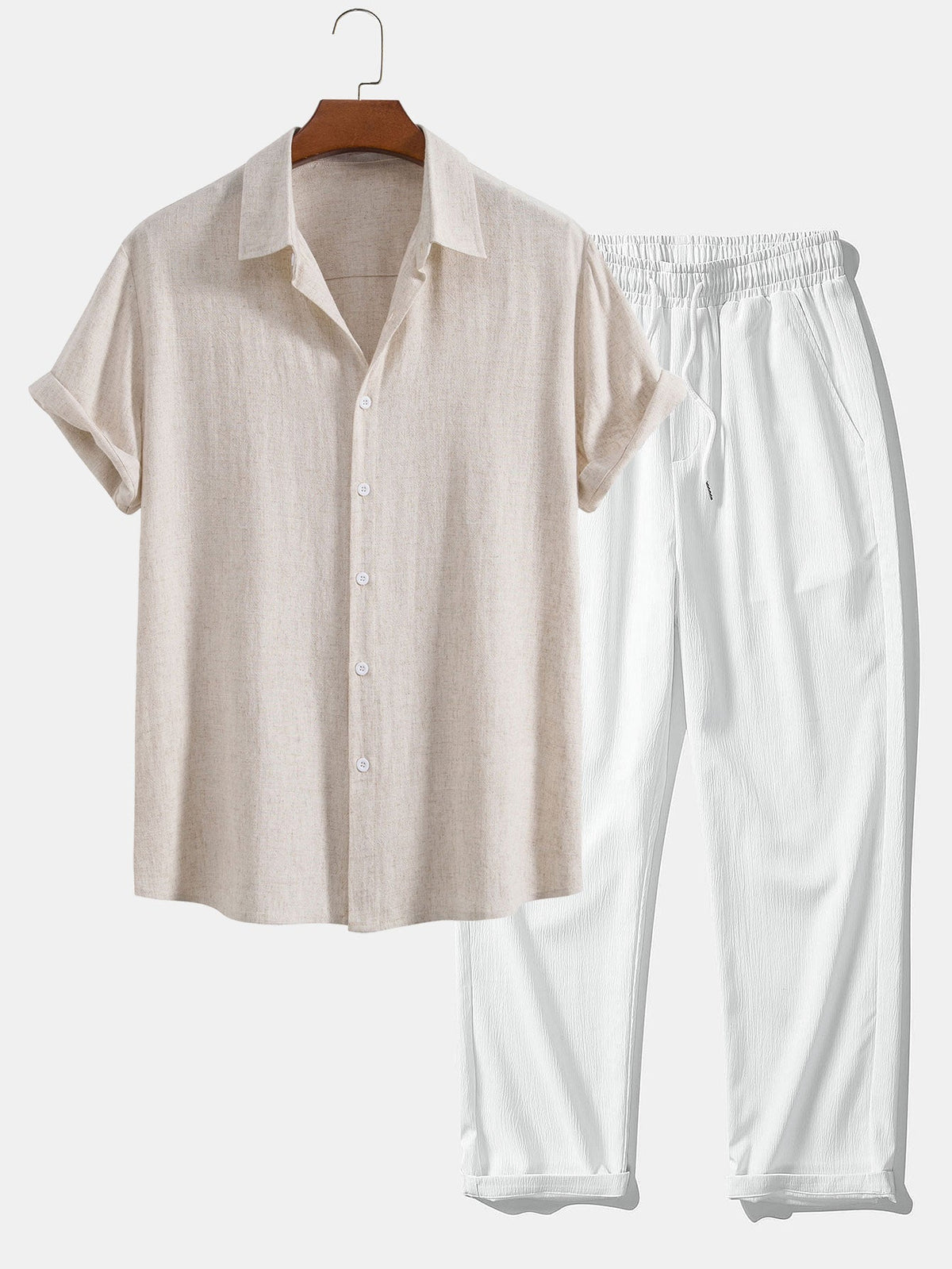 Basile | Camisa de Verano y Pantalón a Juego - Beige