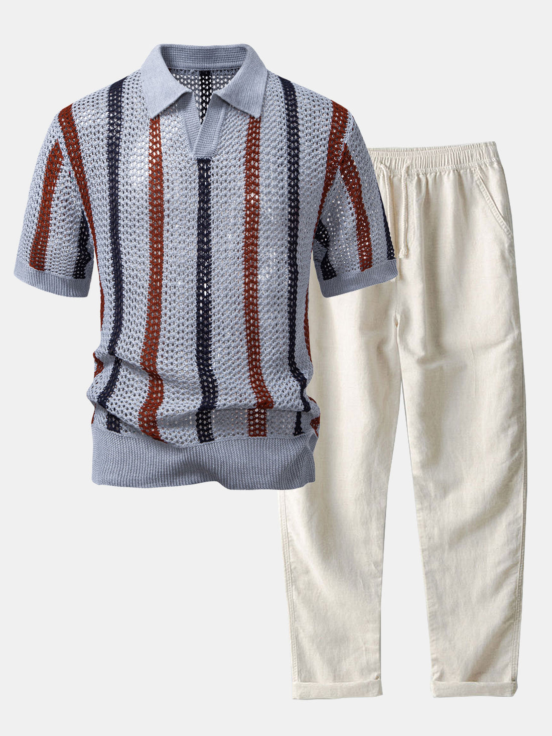 Hollis | Conjunto de Camisa y Pantalón de Verano - Gris
