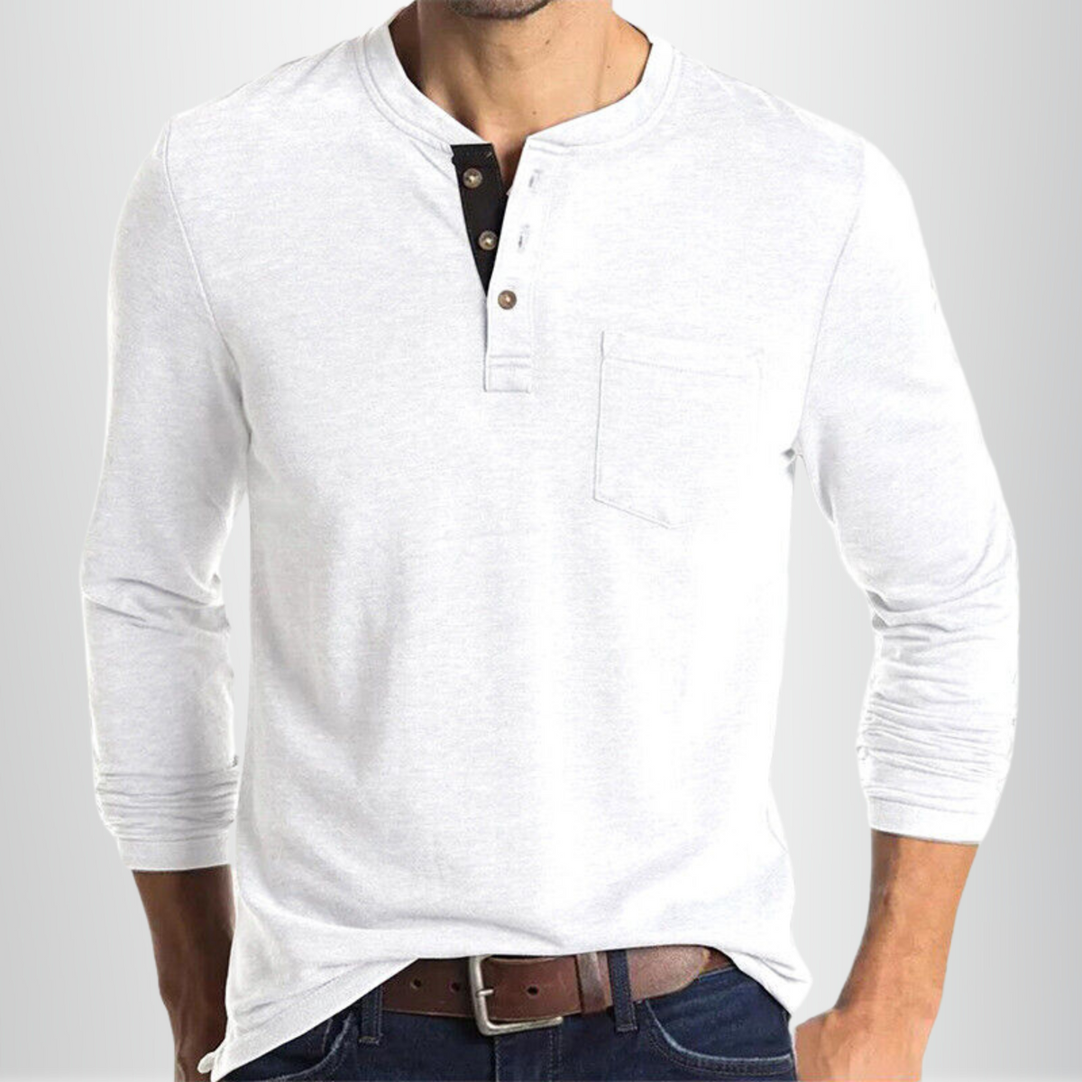 Camiseta Charles de Manga Larga | Informal y Cómoda - Blanco