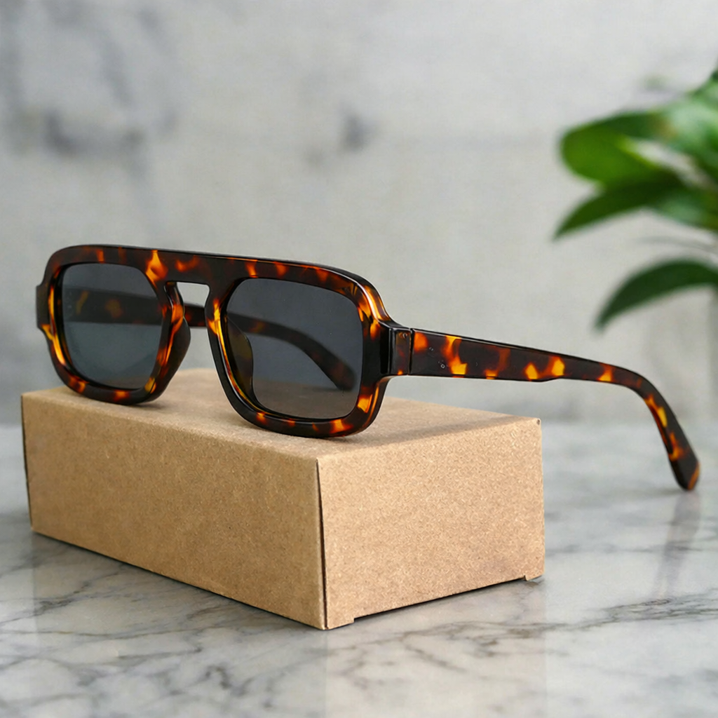 Odette | Gafas de Sol Retro Estilo Riviera - Negro/Degradado Azul