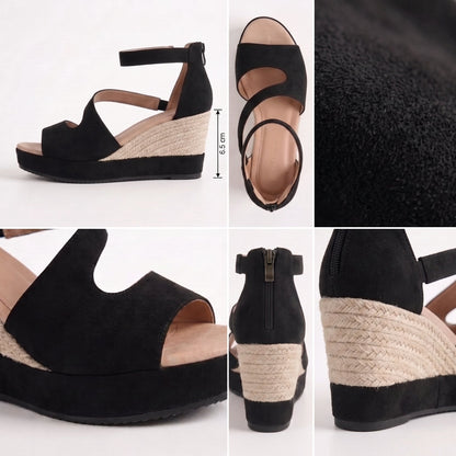 Sindy - Sandalias de Cuña Estilo Alpargata