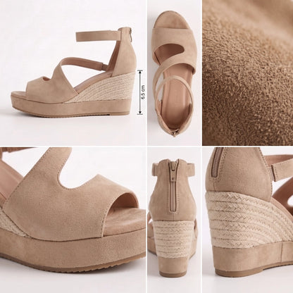 Sindy - Sandalias de Cuña Estilo Alpargata