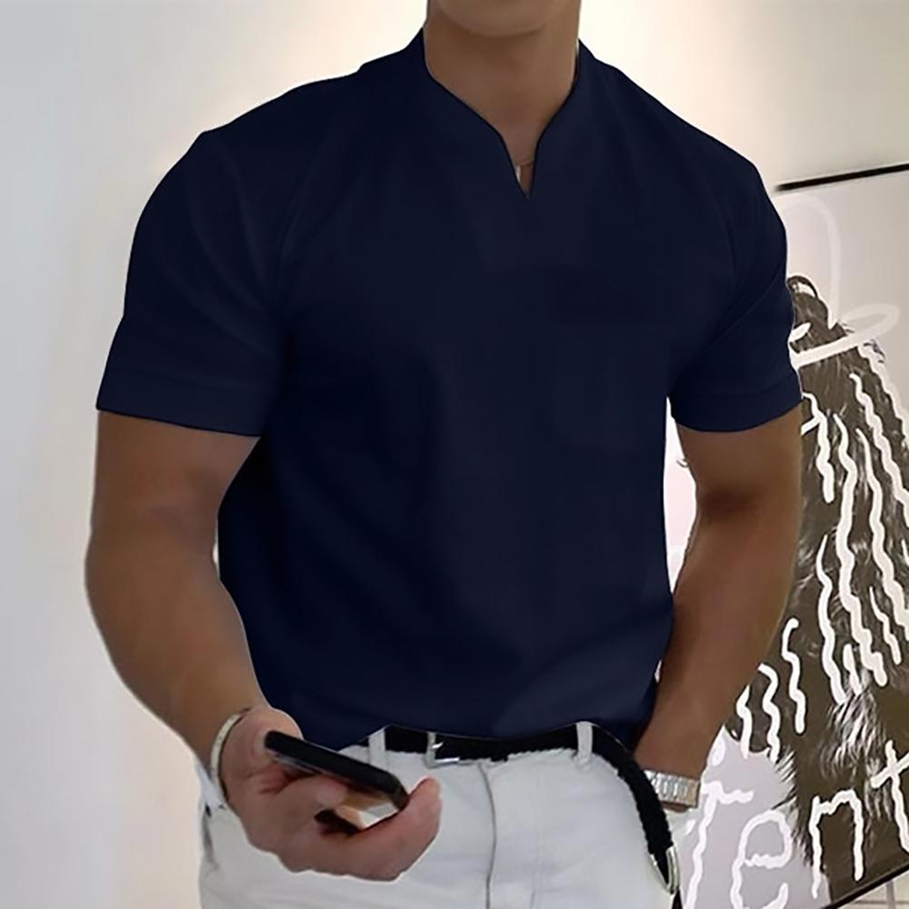 Camisa Holt | Cuello Mao y Confort Elegante - Azul oscuro