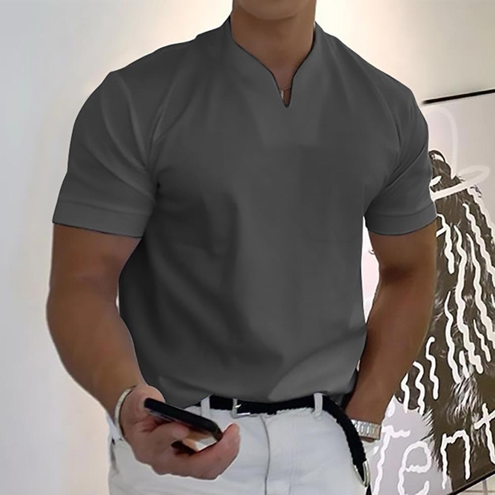 Camisa Holt | Cuello Mao y Confort Elegante - Gris oscuro
