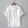 Camisa Reid Henley de Manga Corta | Cuello Mao - Blanco