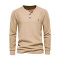Camiseta Cole Henley de Manga Larga | Con Botonadura - Caqui