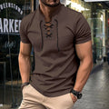 Camiseta Dante Henley | Cuello de Cordón Slim Fit para Look Urbano - Marrón