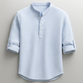 Camiseta Bruno Henley | Cuello Mao Atemporal - Azul