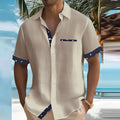 Camisa Rowan de Manga Corta | Detalles en Contraste y Corte Ligero - Caqui