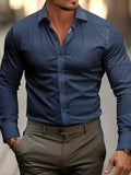 Camisa Kingsley | Estampado de Cuadros y Look de Negocios Elegante - Azul