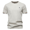 Camiseta Enzo | Cuello Redondo Deportivo con Bordado - Albaricoque
