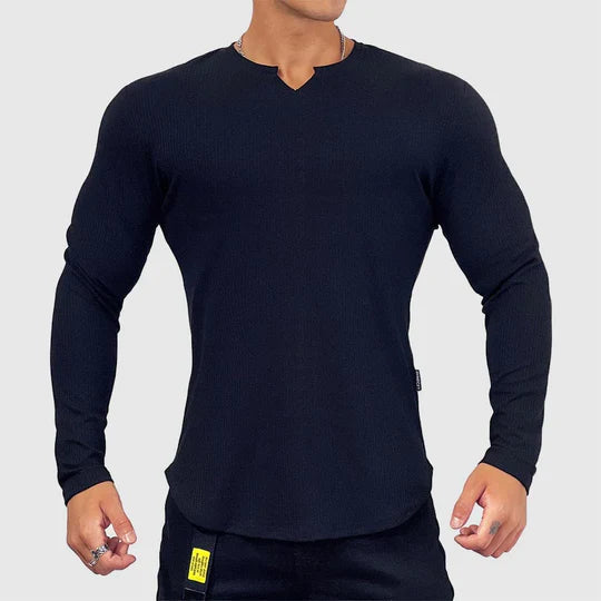 Camiseta Orson de Manga Larga | Ajustada y Cómoda - Azul oscuro