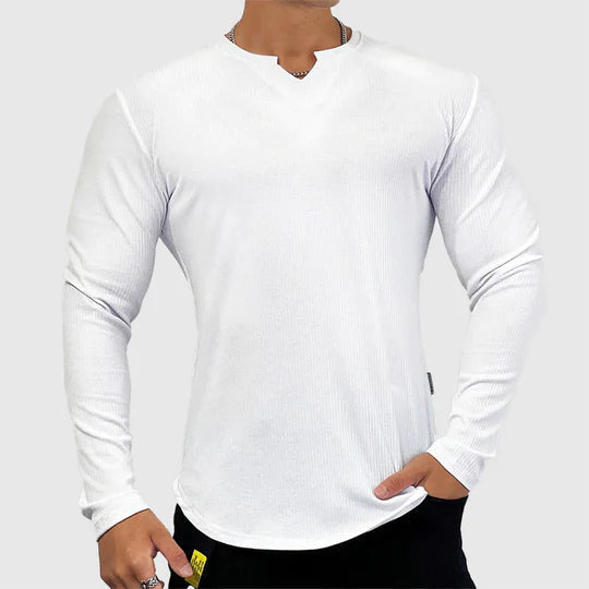 Camiseta Orson de Manga Larga | Ajustada y Cómoda - Blanco