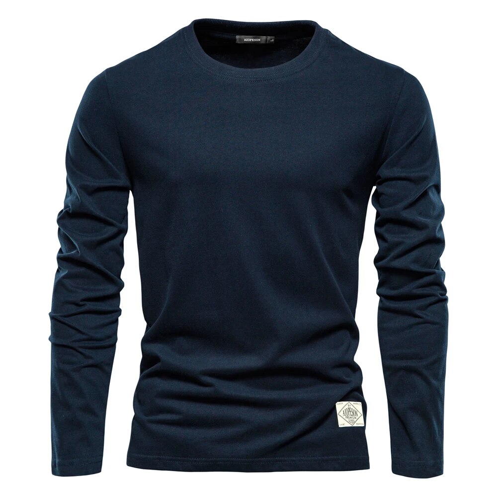 Camiseta Ezra de Manga Larga | Confort Todo el Día - Azul oscuro