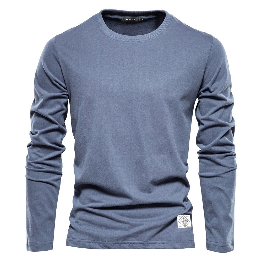 Camiseta Ezra de Manga Larga | Confort Todo el Día - Azul