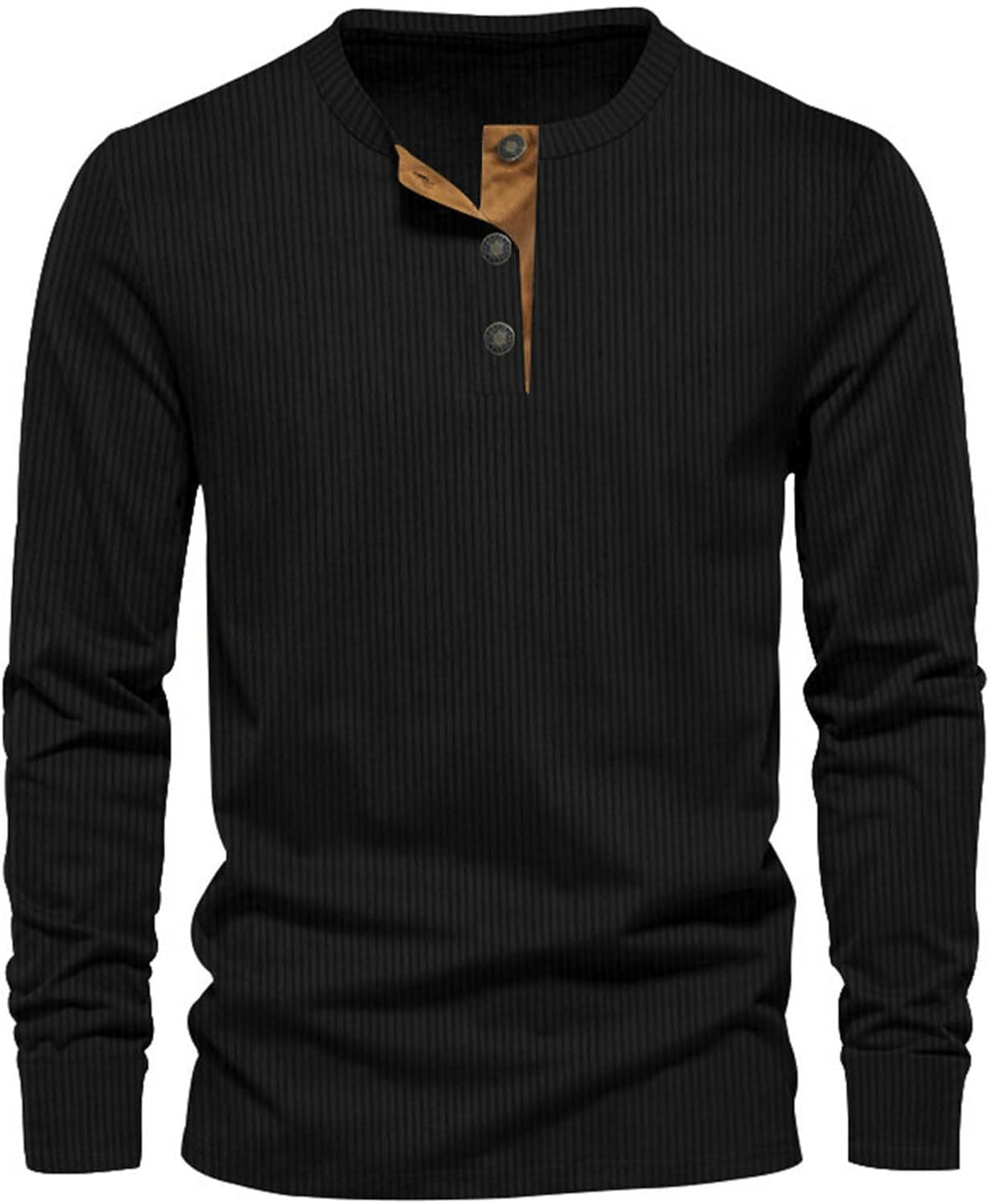 Camiseta Callum de Manga Larga | Básico Limpio para el Día a Día - Negro