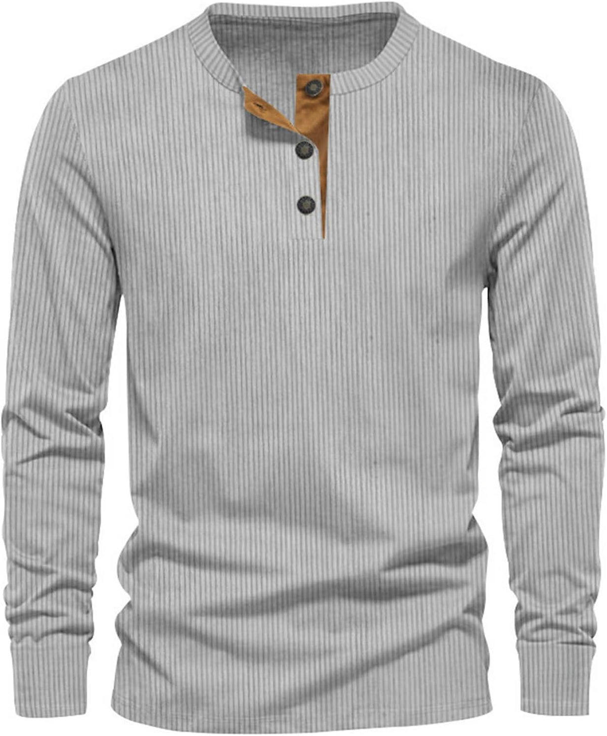 Camiseta Callum de Manga Larga | Básico Limpio para el Día a Día - Gris claro