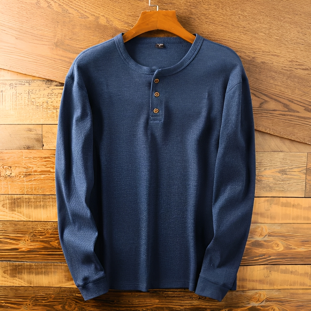 Camisa Emory de Manga Larga | Botonadura y Estilo Atemporal - Azul marino