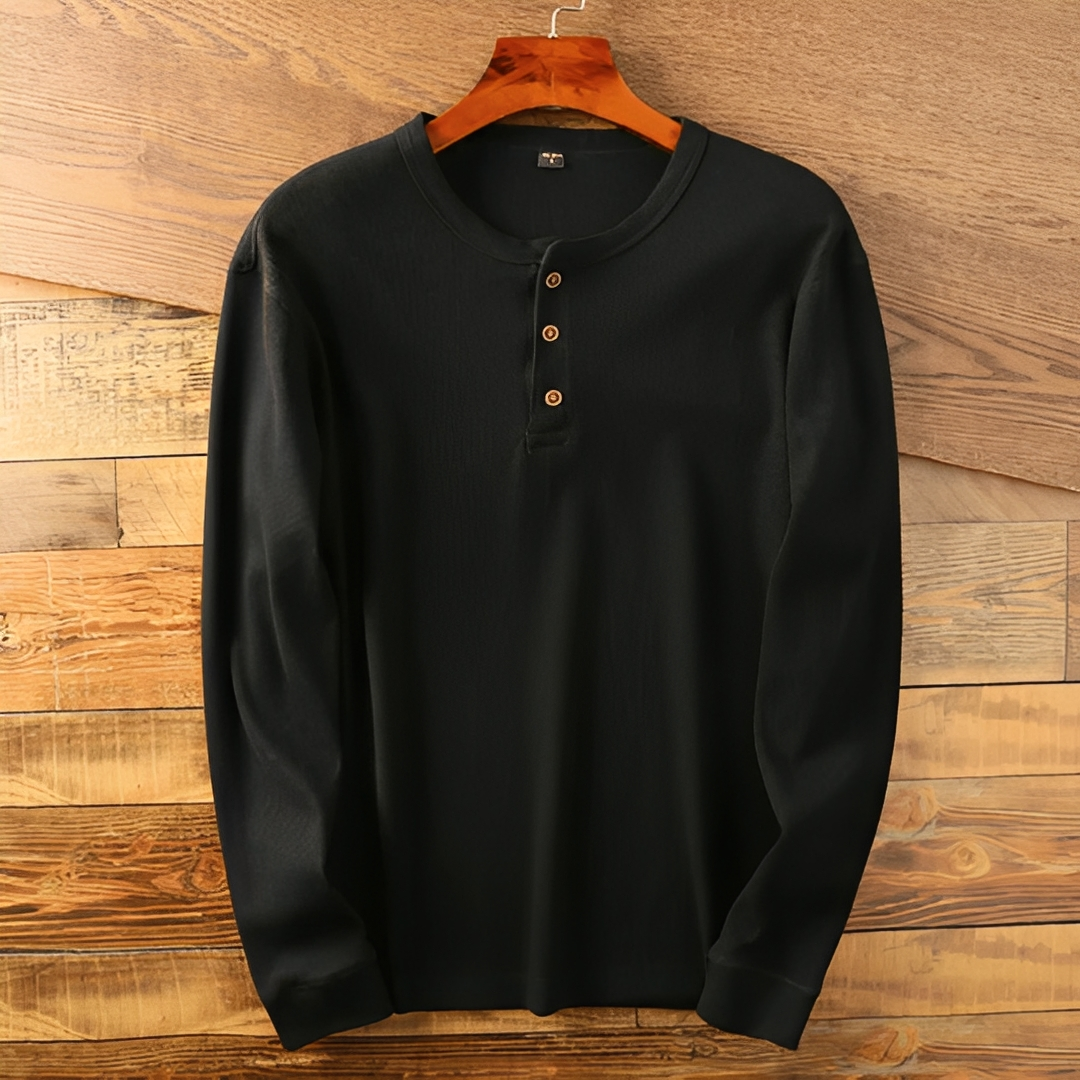 Camisa Emory de Manga Larga | Botonadura y Estilo Atemporal - Negro