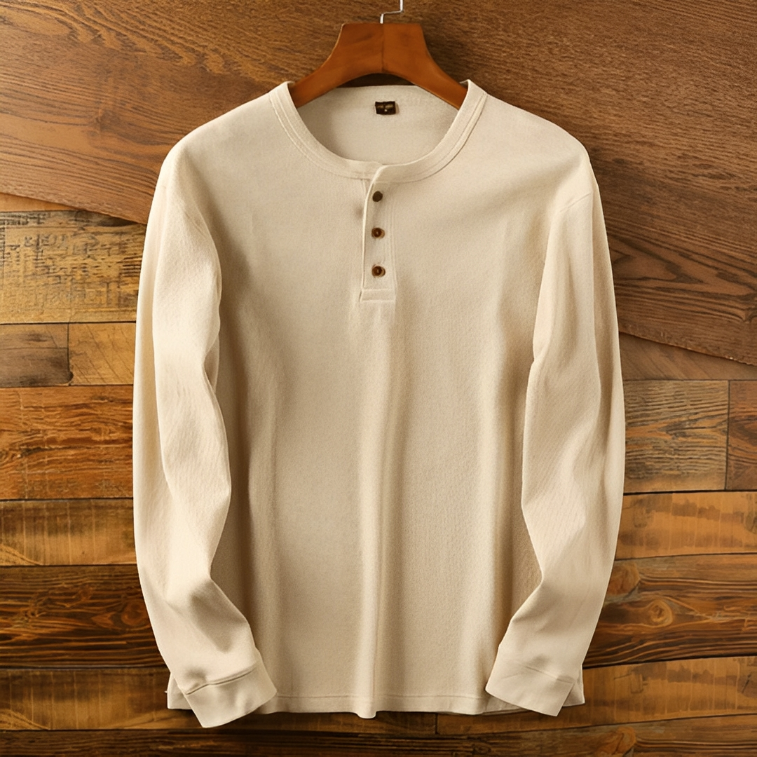 Camisa Emory de Manga Larga | Botonadura y Estilo Atemporal - Beige