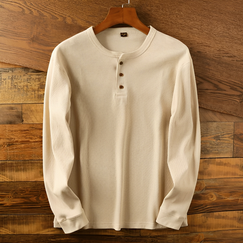 Camisa Emory de Manga Larga | Botonadura y Estilo Atemporal - Beige