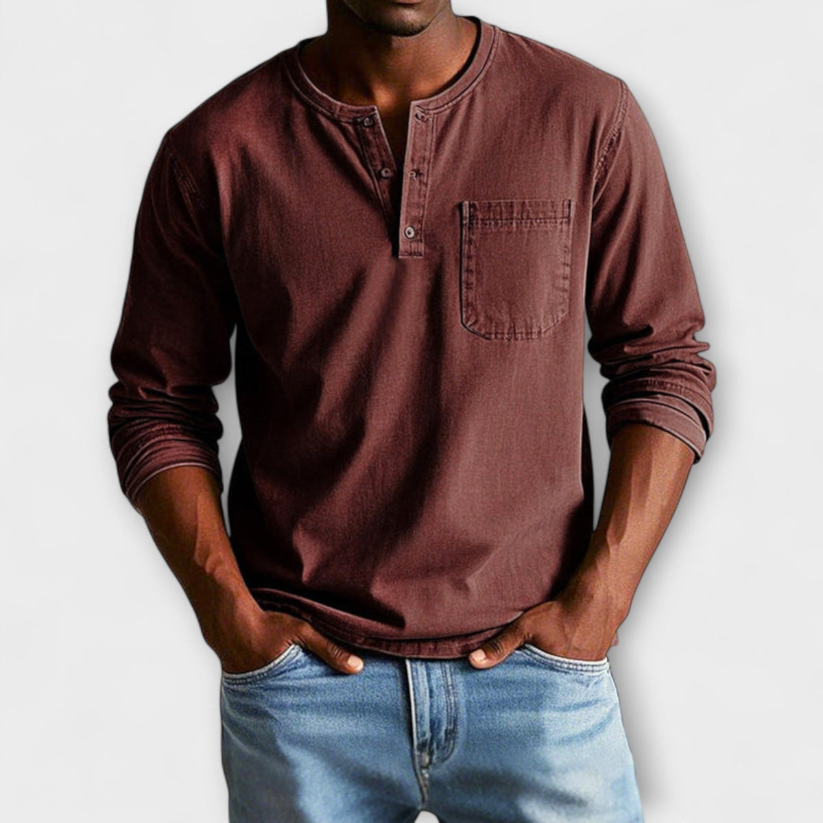 Camisa Dorian de Manga Larga | Botonadura y Estilo Informal Cuidado - Rojo