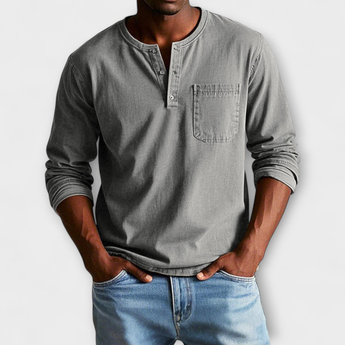 Camisa Dorian de Manga Larga | Botonadura y Estilo Informal Cuidado - Gris