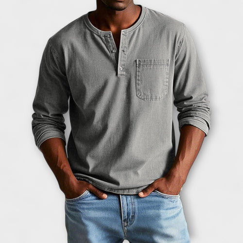 Camisa Dorian de Manga Larga | Botonadura y Estilo Informal Cuidado - Gris