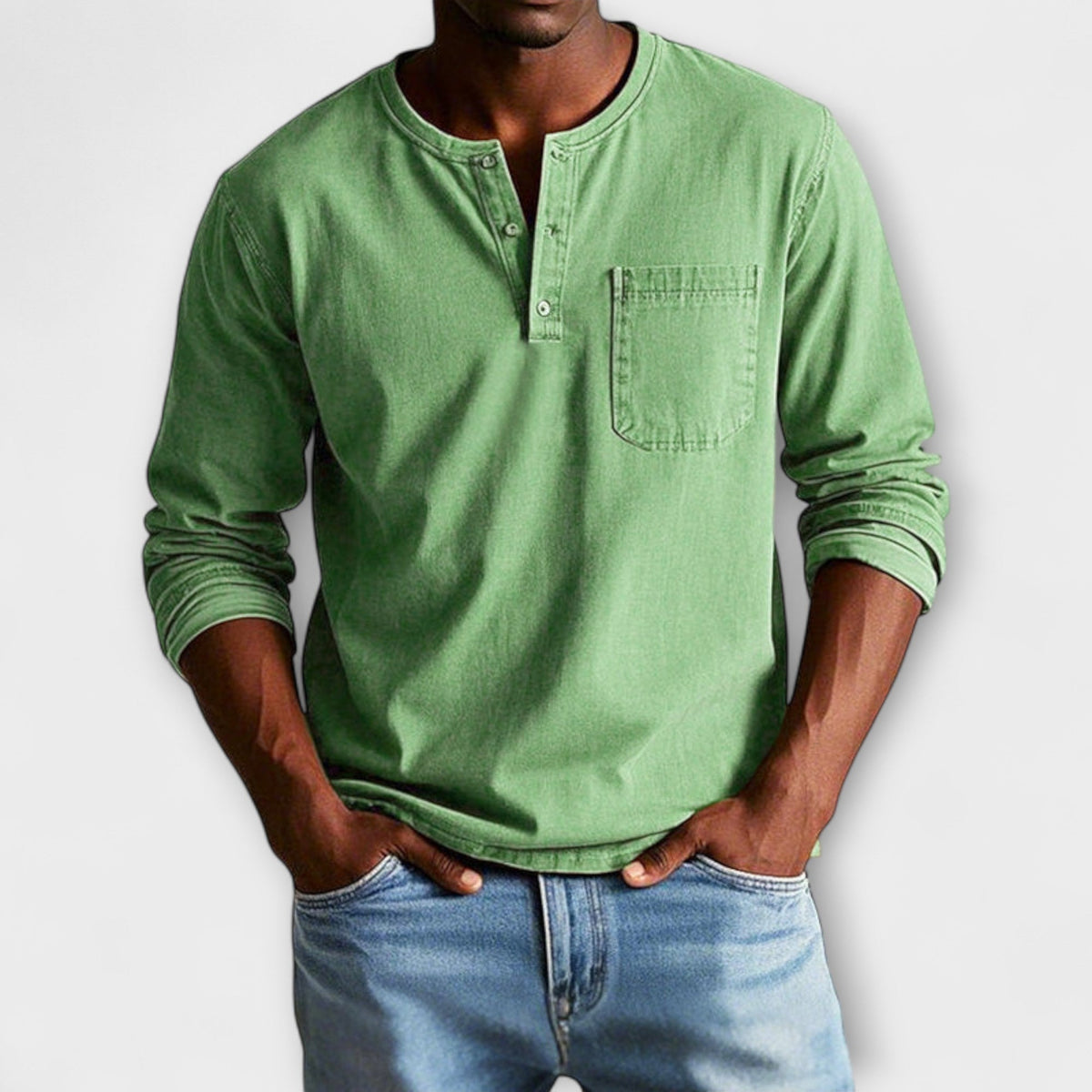 Camisa Dorian de Manga Larga | Botonadura y Estilo Informal Cuidado - Verde
