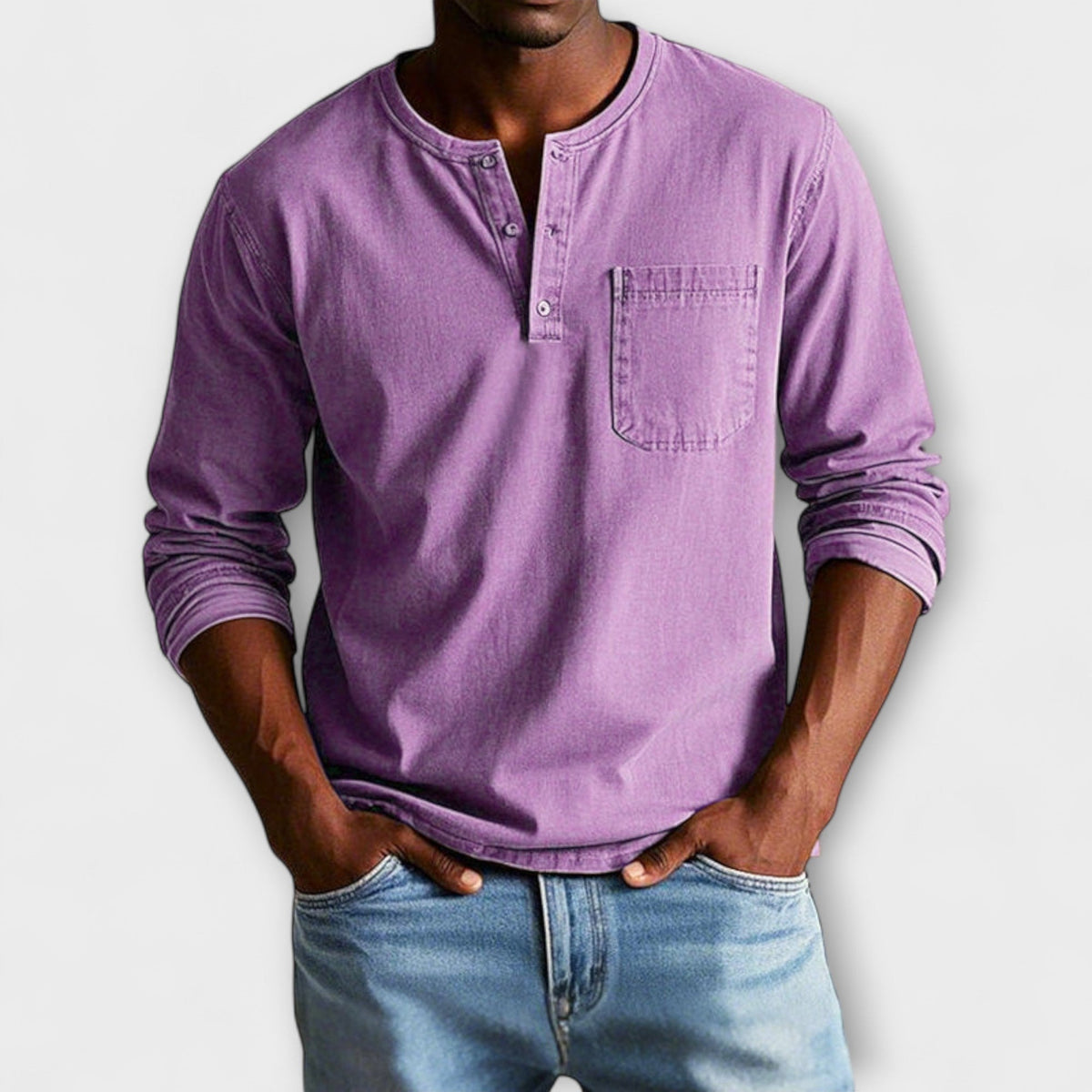Camisa Dorian de Manga Larga | Botonadura y Estilo Informal Cuidado - Lila