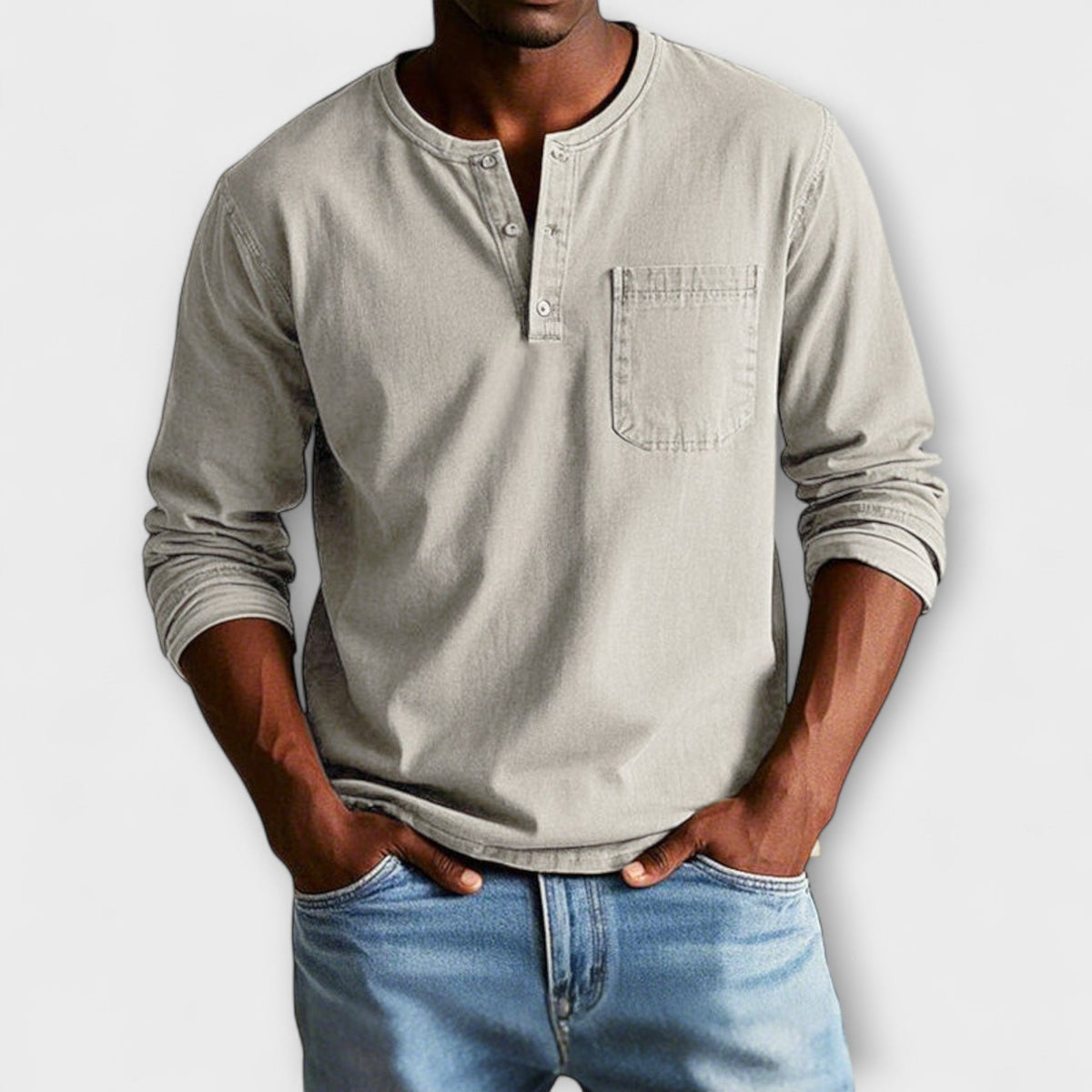 Camisa Dorian de Manga Larga | Botonadura y Estilo Informal Cuidado - Beige