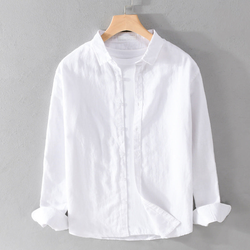 Camisa Linden de Manga Larga | Cuello Mao y Tacto Ligero - Blanco
