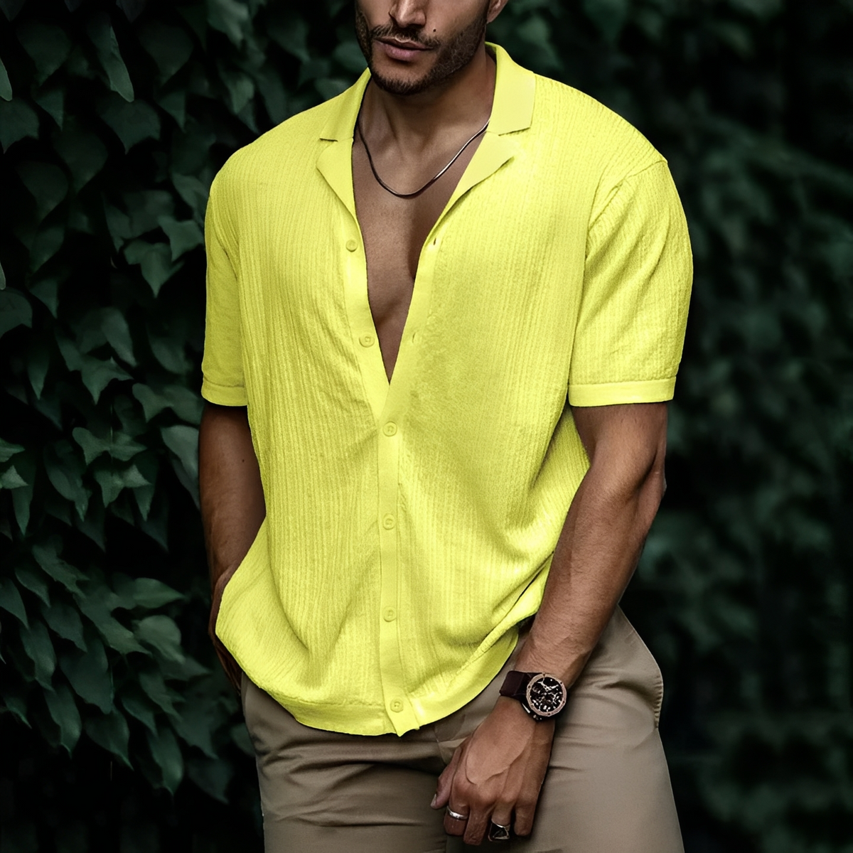 Camisa Milo de Verano | Corte Moderno y Frescor Agradable - Amarillo