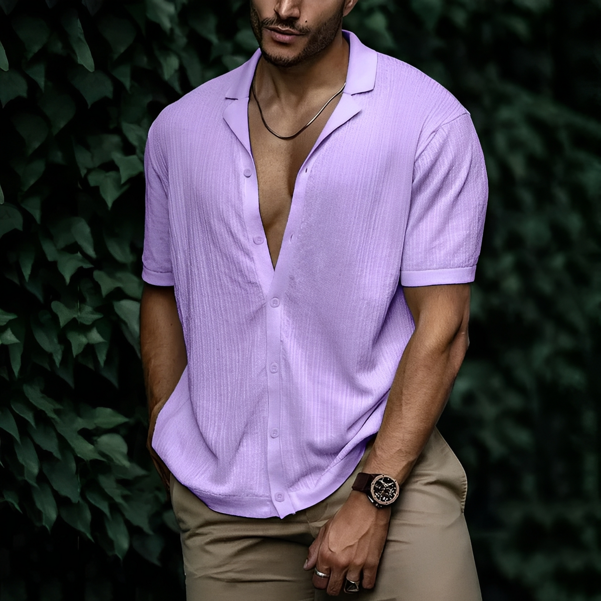 Camisa Milo de Verano | Corte Moderno y Frescor Agradable - Violeta