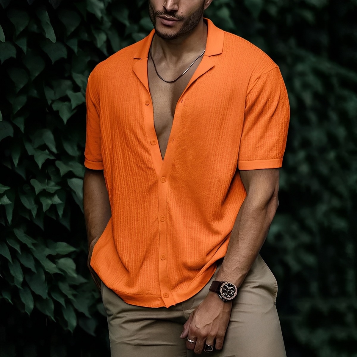 Camisa Milo de Verano | Corte Moderno y Frescor Agradable - Naranja
