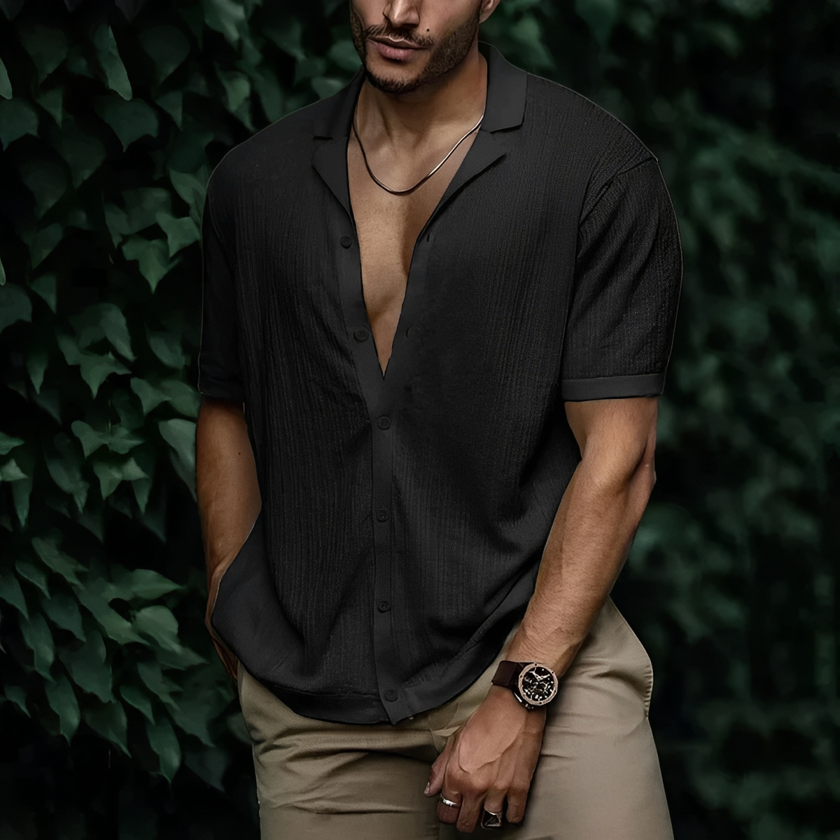 Camisa Milo de Verano | Corte Moderno y Frescor Agradable - Negro