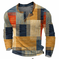 Sudadera Bexley Henley | Estampado Geométrico y Botonadura - Naranja
