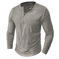 Sudadera Hendrix Henley | Botonadura y Confort de Manga Larga - Gris