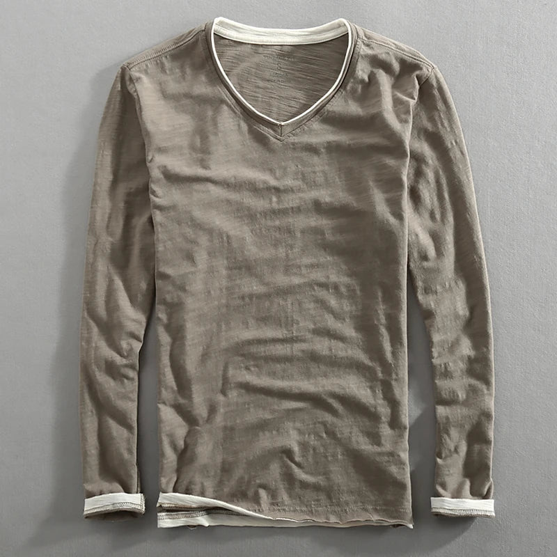 Sudadera Foster | Cuello Pico y Confort de Manga Larga - Gris