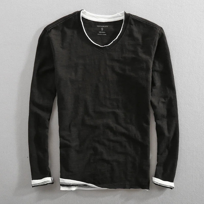 Sudadera Foster | Cuello Pico y Confort de Manga Larga - Negro