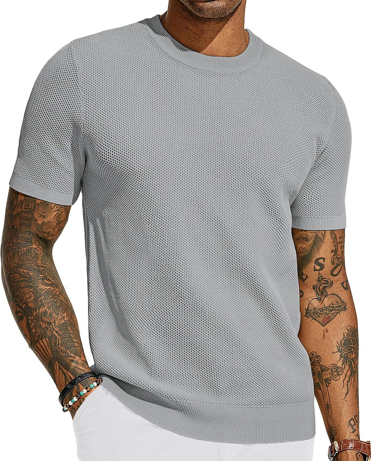 Camiseta Theo de Punto Transpirable | Ideal para el Verano - Gris claro
